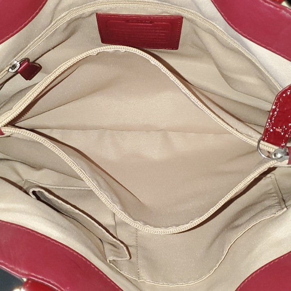 Red Coach Patten Leather Handbag - Picture 6 of 7